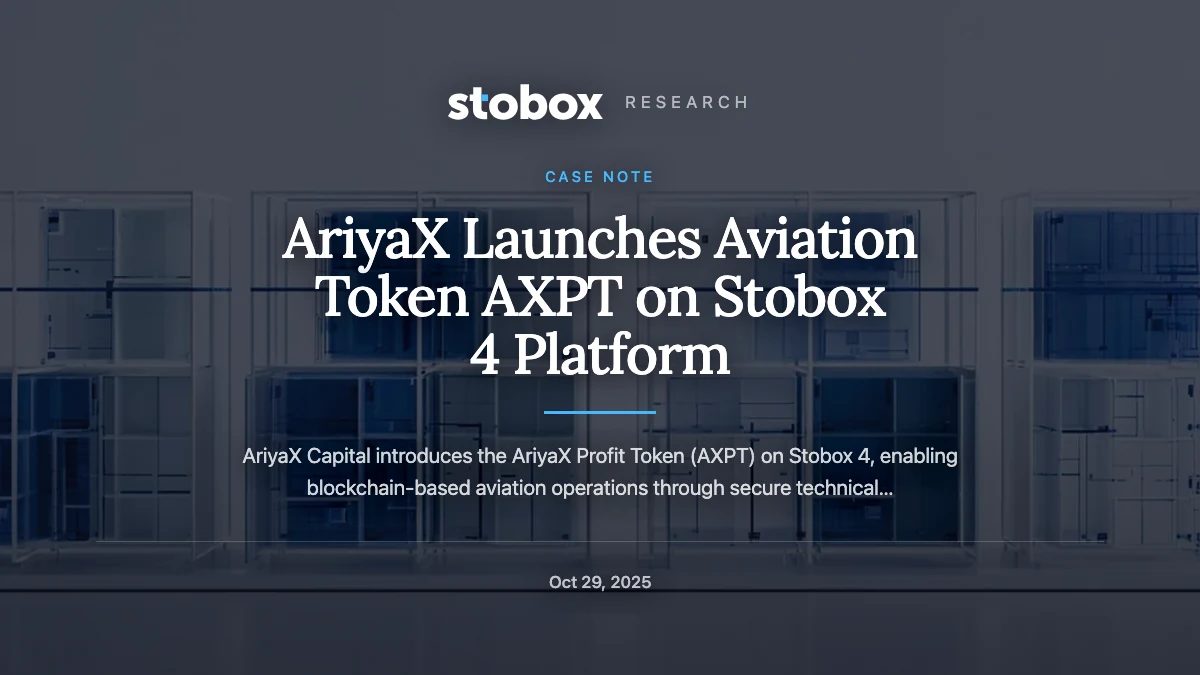 AriyaX Launches Aviation Token AXPT on Stobox 4 Platform