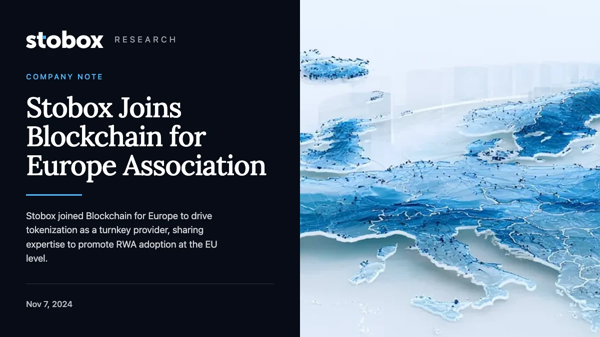 Stobox Joins Blockchain for Europe Association