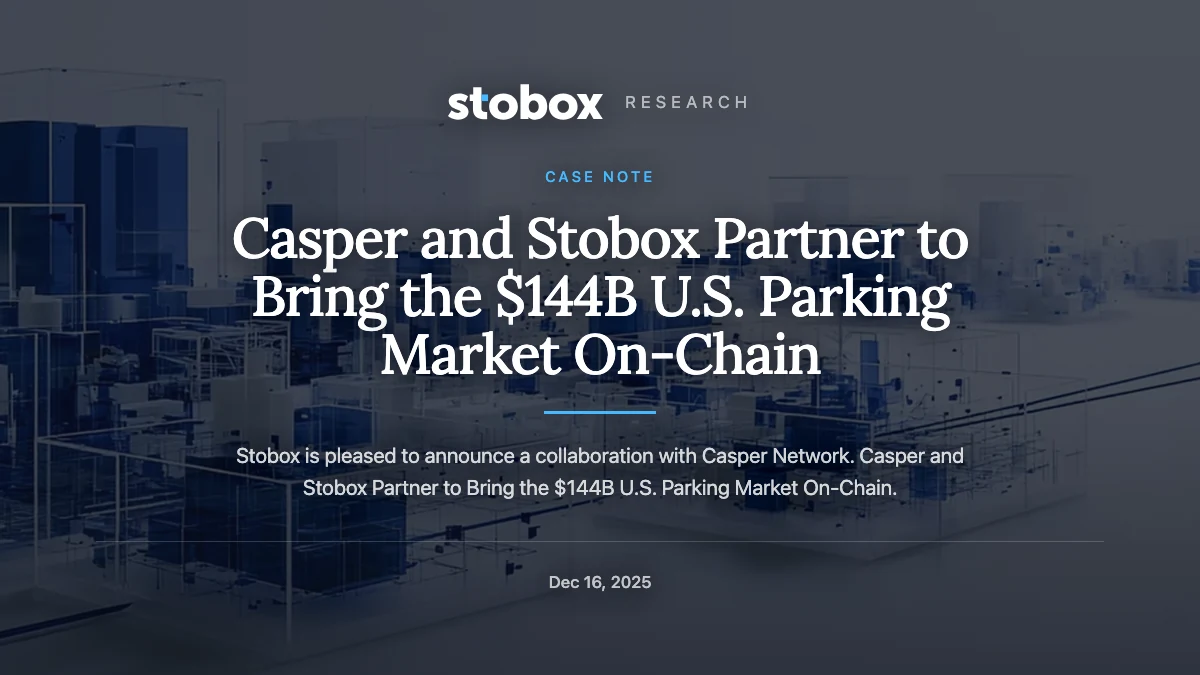 Casper and Stobox Partner to Bring the $144B U.S. Parking Market On-Chain