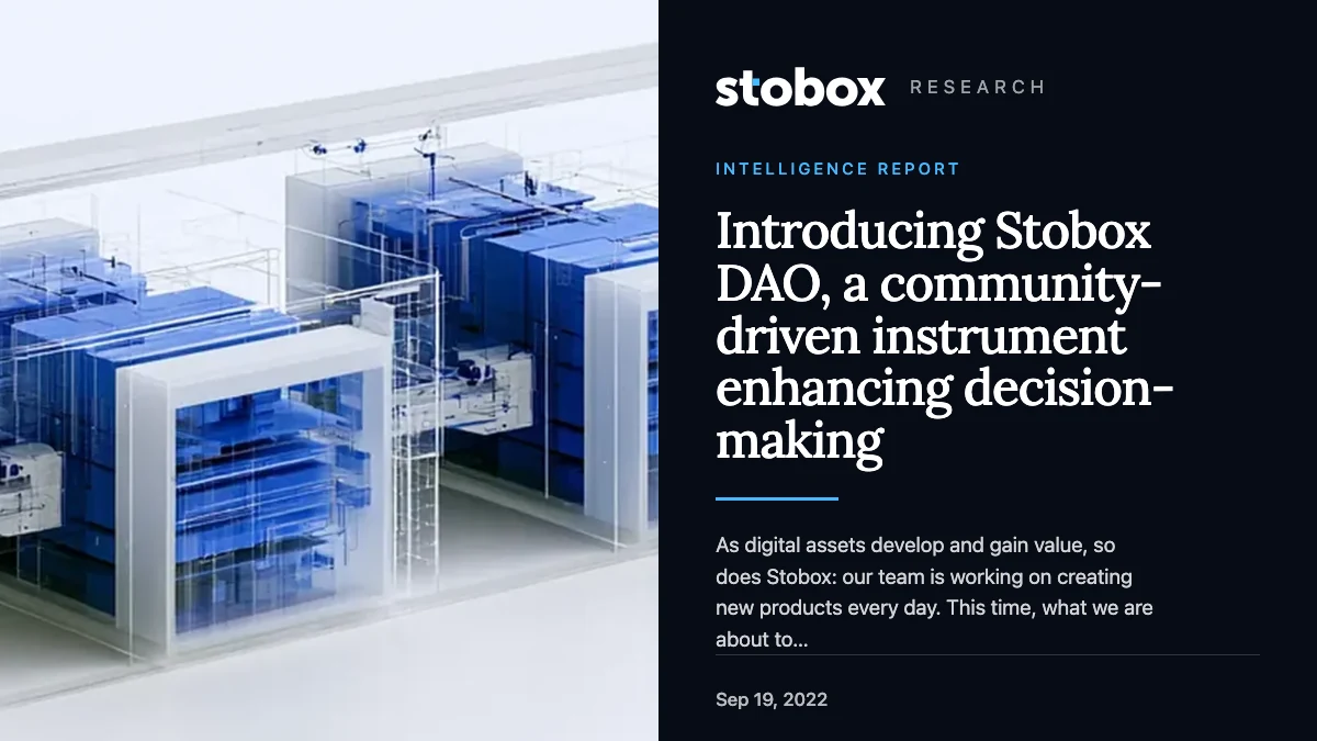 Introducing Stobox DAO, a community-driven instrument enhancing decision-making