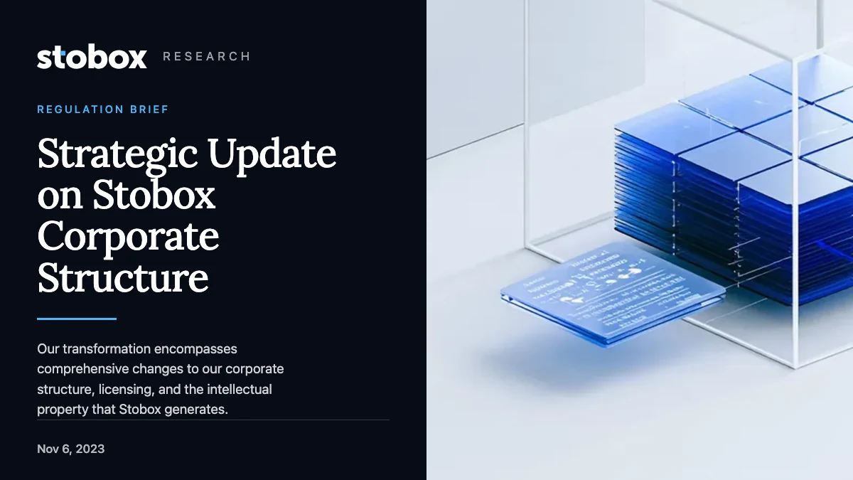Strategic Update on Stobox Corporate Structure