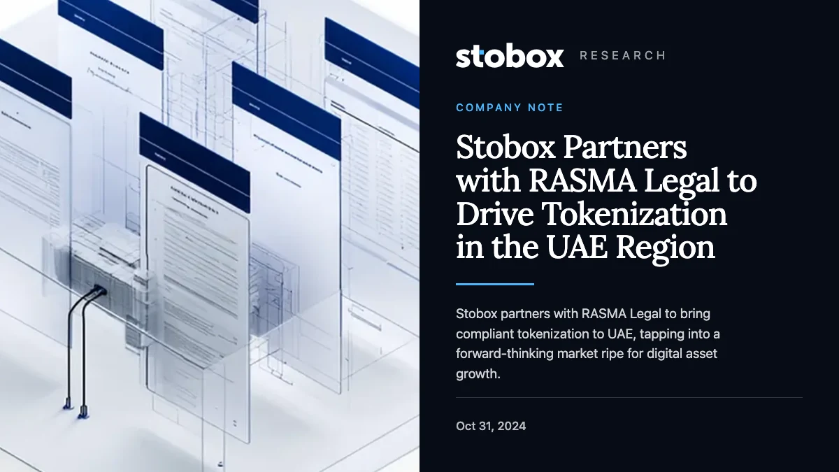 Stobox Partners with RASMA Legal to Drive Tokenization in the UAE Region