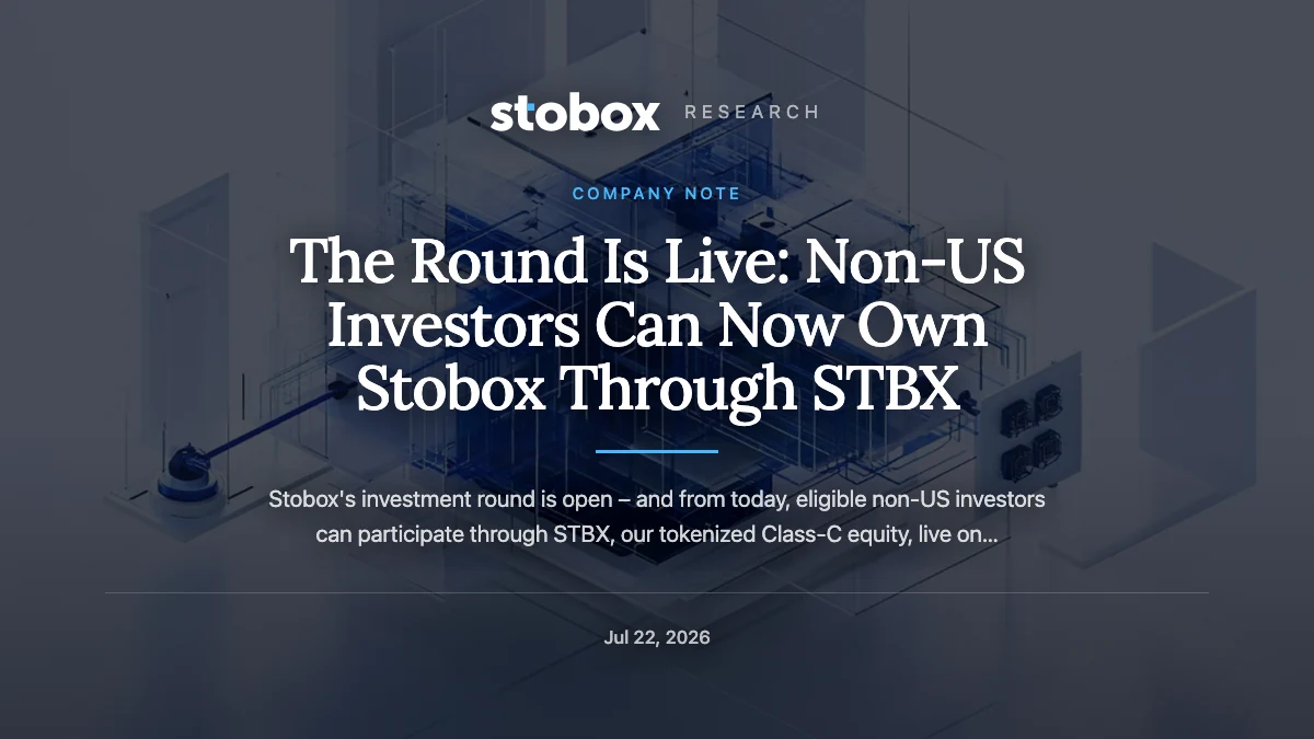The Round Is Live: Non-US Investors Can Now Own Stobox Through STBX