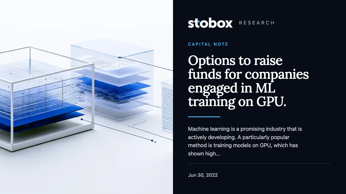 Options to raise funds for companies engaged in ML training on GPU.