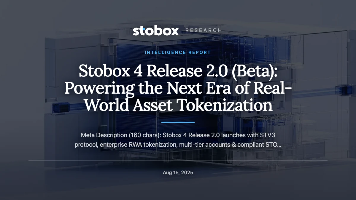 Stobox 4 Release 2.0 (Beta): Powering the Next Era of Real-World Asset Tokenization