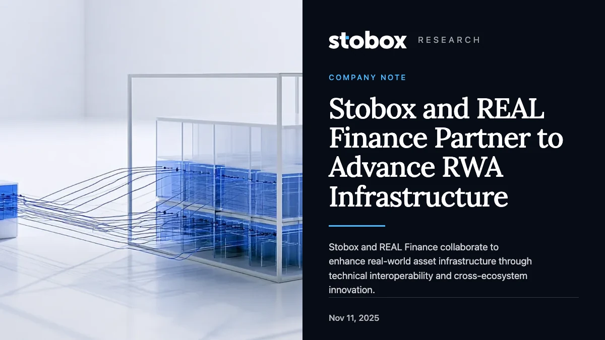 Stobox and REAL Finance Partner to Advance RWA Infrastructure