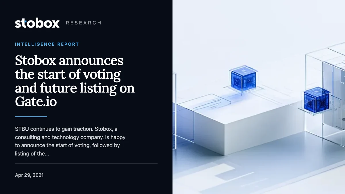 Stobox announces the start of voting and future listing on Gate.io