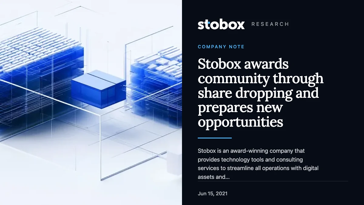 Stobox awards community through share dropping and prepares new opportunities