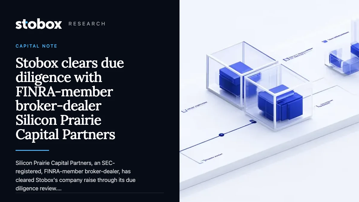Stobox clears due diligence with FINRA-member broker-dealer Silicon Prairie Capital Partners