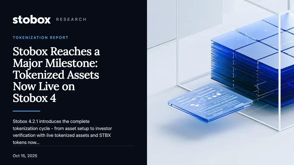 Stobox Reaches a Major Milestone: Tokenized Assets Now Live on Stobox 4