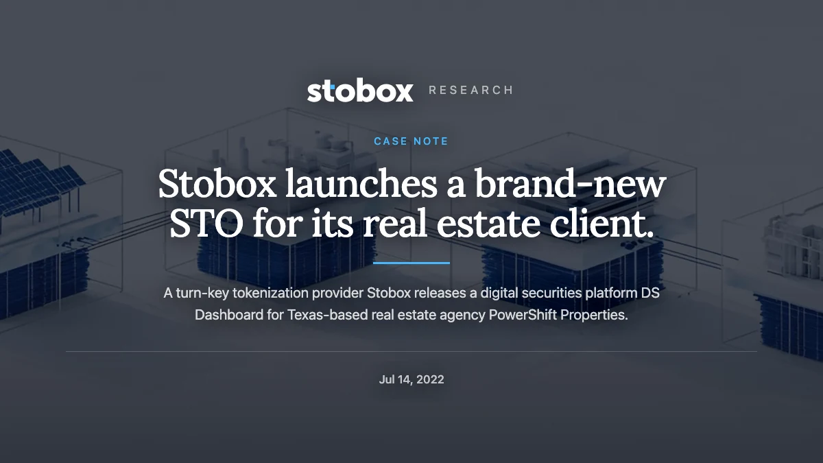 Stobox launches a brand-new STO for its real estate client.