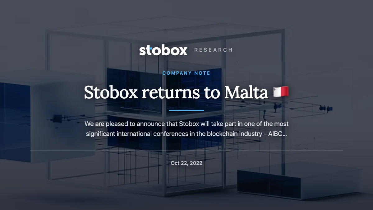 Stobox returns to Malta 🇲🇹