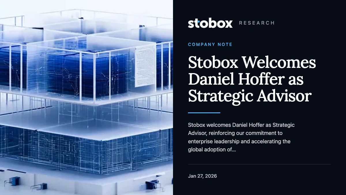 Stobox Welcomes Daniel Hoffer as Strategic Advisor