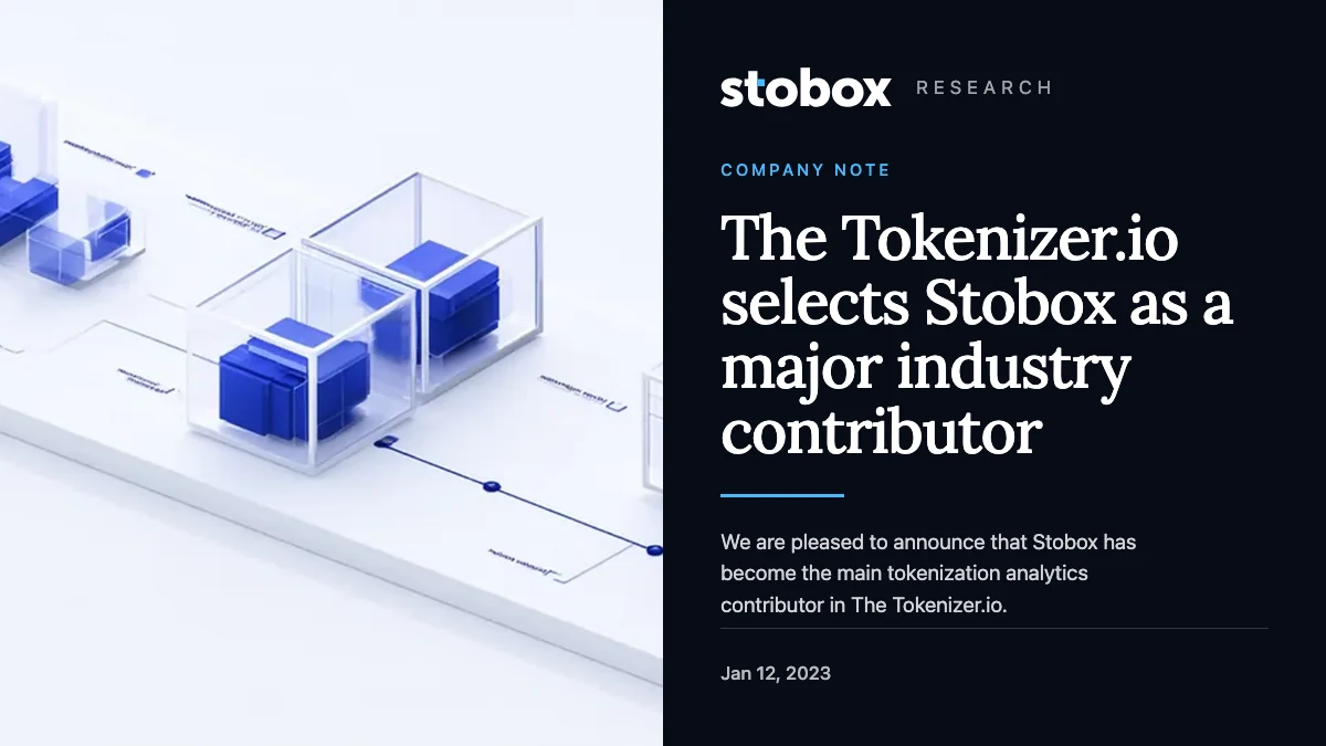 The Tokenizer.io selects Stobox as a major industry contributor