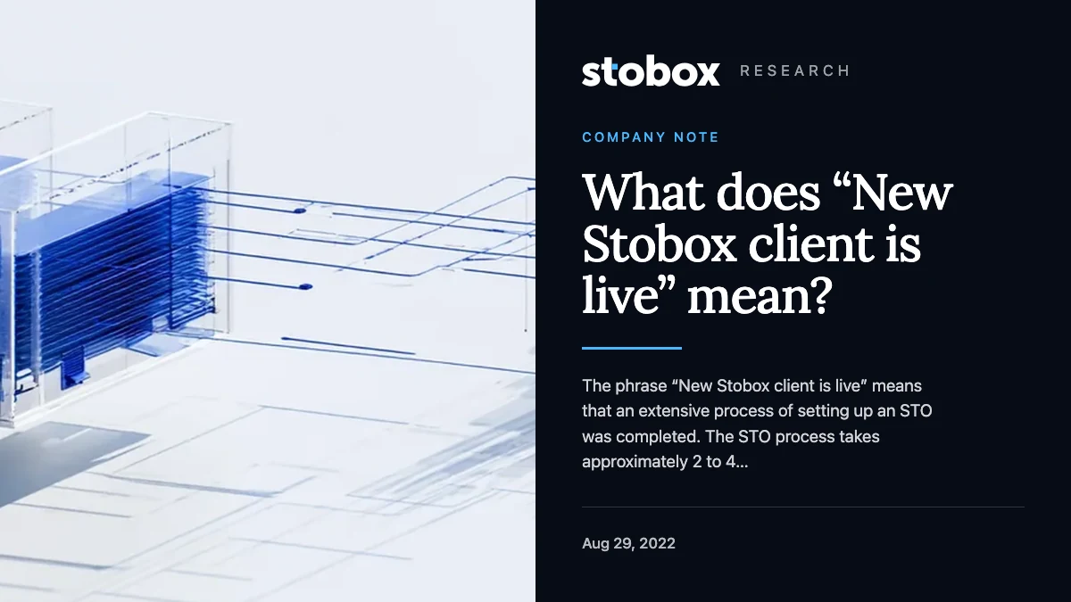 What does “New Stobox client is live” mean?