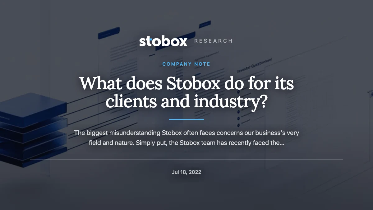 What does Stobox do for its clients and industry?