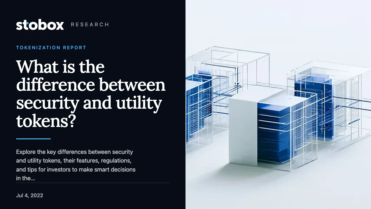 What is the difference between security and utility tokens?